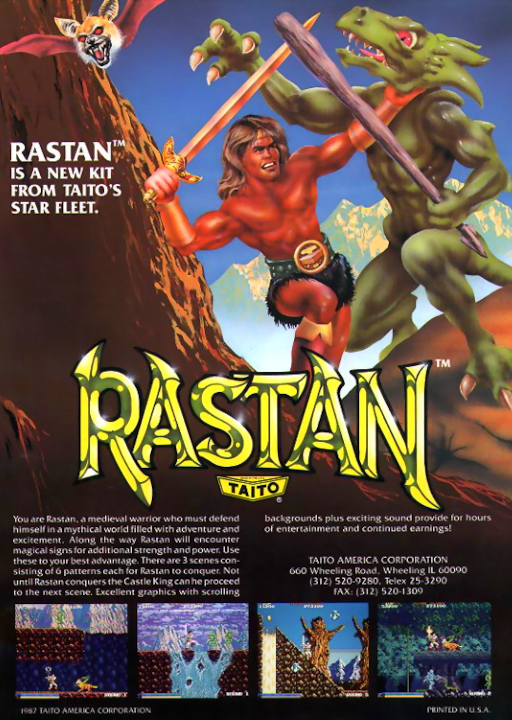 Rastan (World Rev 1) Arcade Game Cover